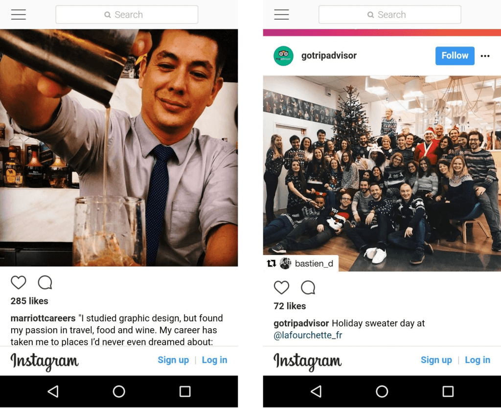 Instagram Content Marketing examples