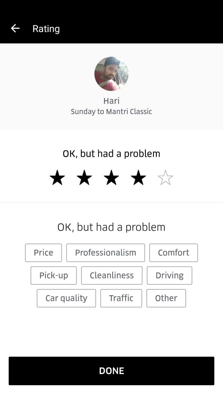 Uber Feedback