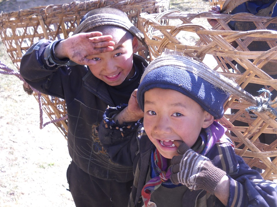 Nepalese Children in Himalayas