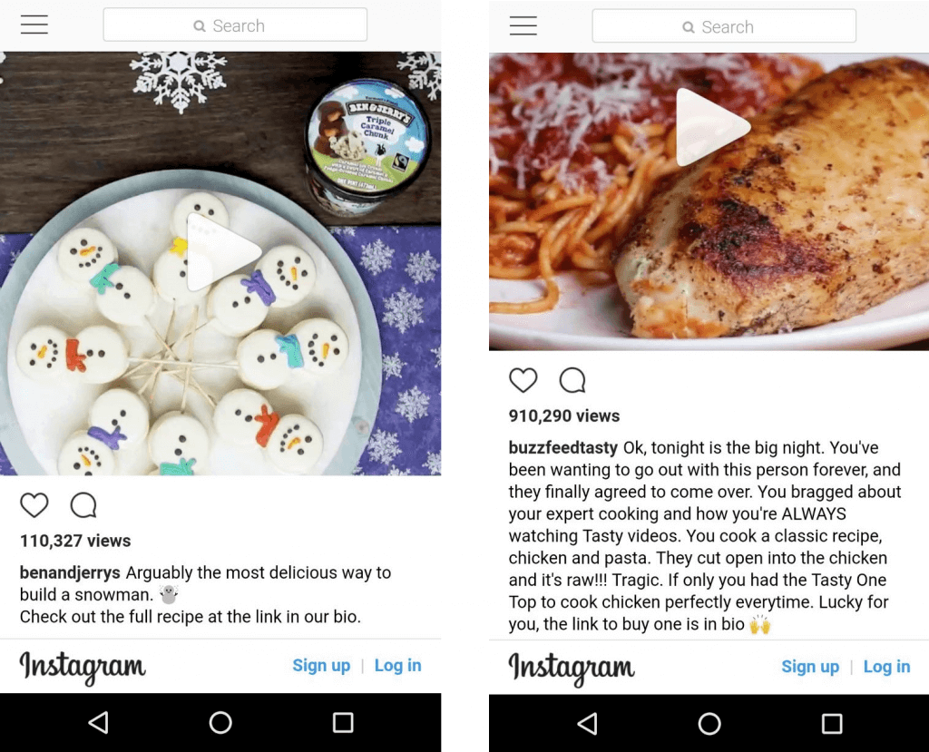 Instagram Content Marketing examples