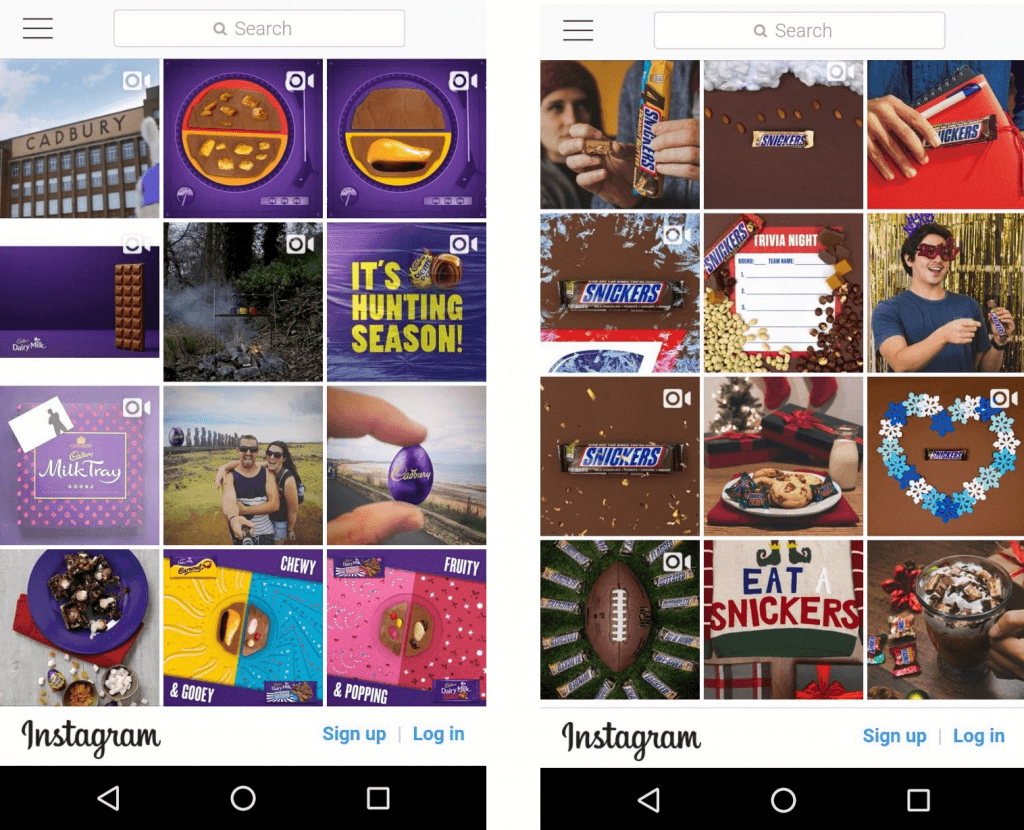 Cadbury_Snicker Instagram Content Marketing examples