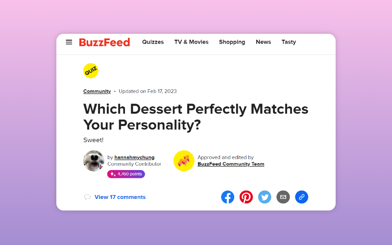 Buzzfeed quiz title 